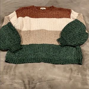 Oversized striped sweater with bell sleeves